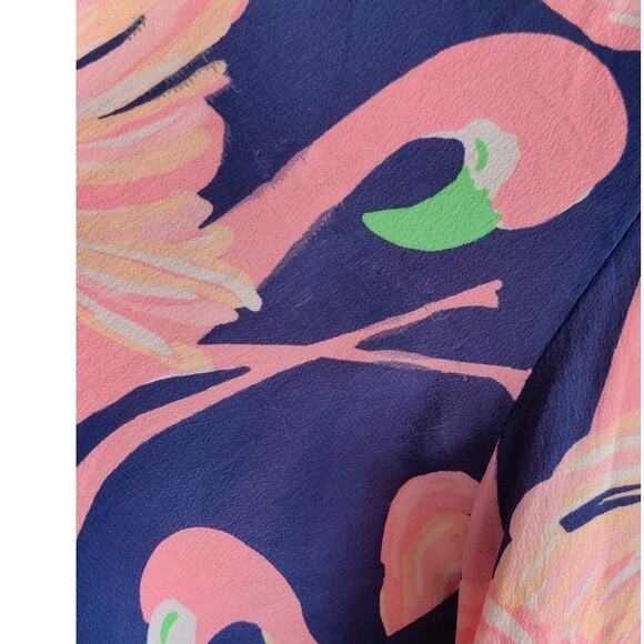 Lilly Pulitzer Pink and Blue Flamingo Blouse - Picture 9 of 9